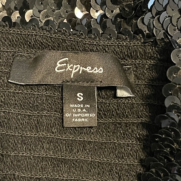 EXPRESS Black Sequin Tube Top ~ Small - Picture 4 of 5